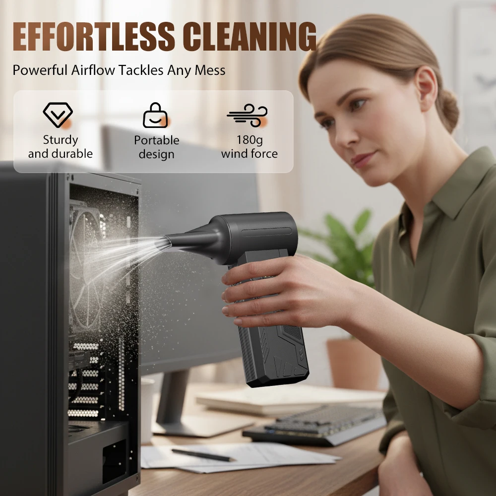 Turbo Fan 110,000 RPM Brushless Motor Turbo Air Blower 3 Gears Speed Adjustable Air Duster Portable Outdoor Use For Car Cleaning
Turbo Fan 110,000 RPM Brushless Motor Turbo Air Blower 3 Gears Speed Adjustable Air Duster Portable Outdoor Use For Car Cleaning