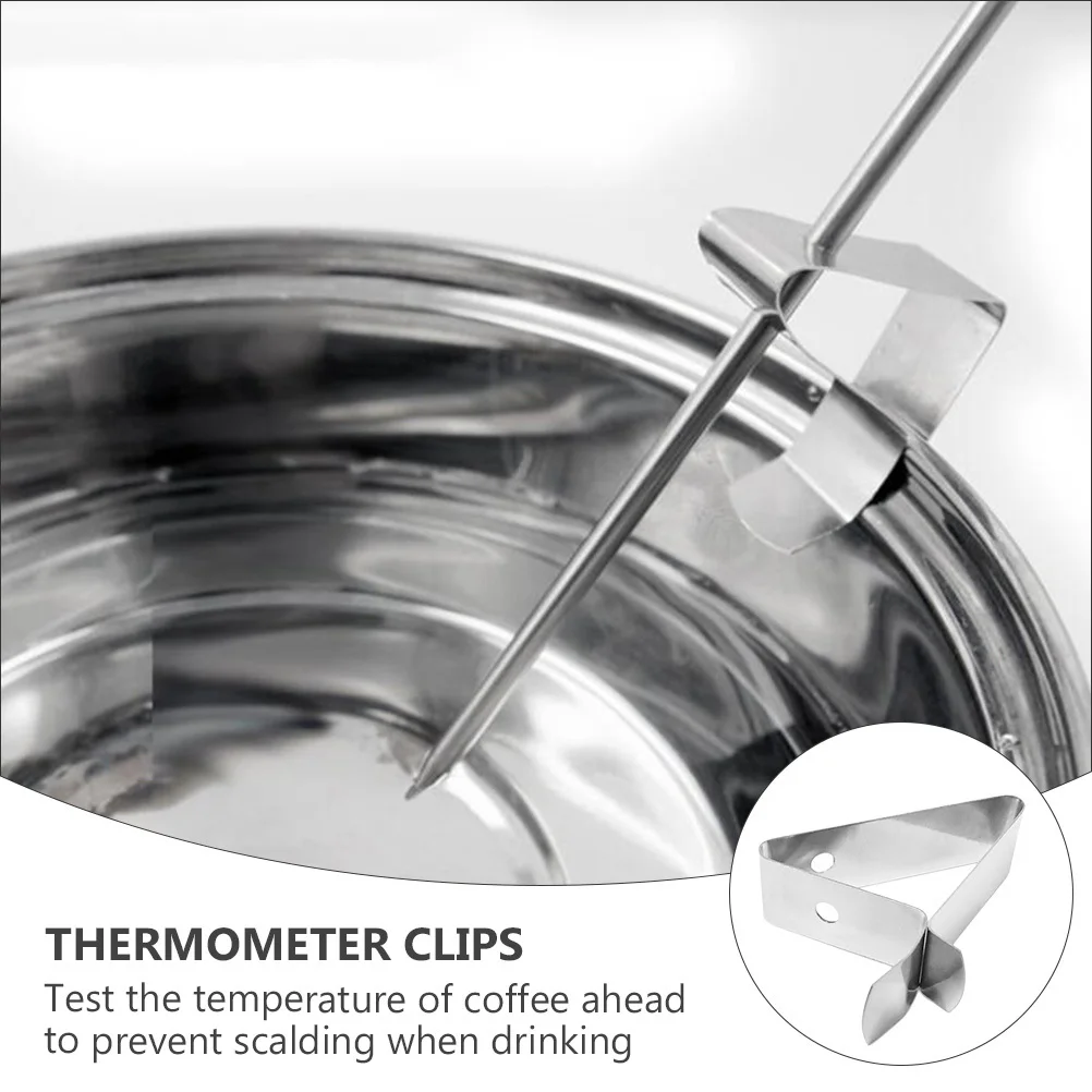 6Pcs Thermometer Clip Holder Coffee Temperature Probe Clip 304 Stainless Steel Food Safe Direct Contact with Liquids No Scalding
6Pcs Thermometer Clip Holder Coffee Temperature Probe Clip 304 Stainless Steel Food Safe Direct Contact with Liquids No Scalding