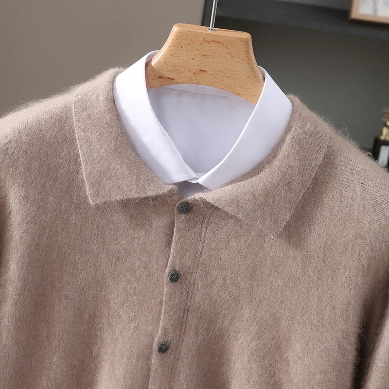 Autumn and winter new 100% mink cashmere cardigan men's polo collar knitted jacket sweater lapel loose cashmere sweater top
Autumn and winter new 100% mink cashmere cardigan men's polo collar knitted jacket sweater lapel loose cashmere sweater top