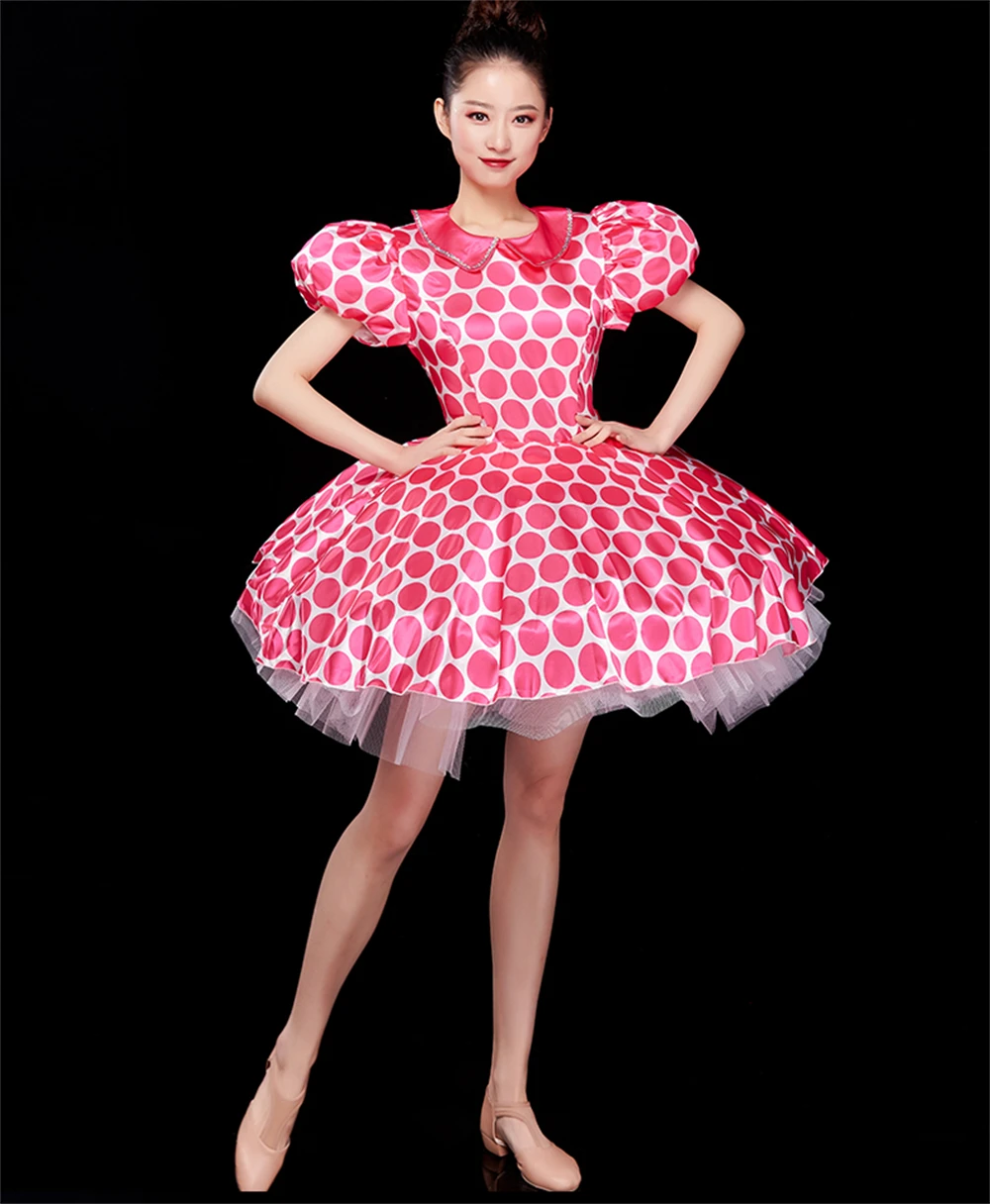 Dot Bubble Mini Dress Adult Female Modern Dance Dress Opening Dance Costume Women Dancer Team Performance Stage Wear Pink Blue
Dot Bubble Mini Dress Adult Female Modern Dance Dress Opening Dance Costume Women Dancer Team Performance Stage Wear Pink Blue