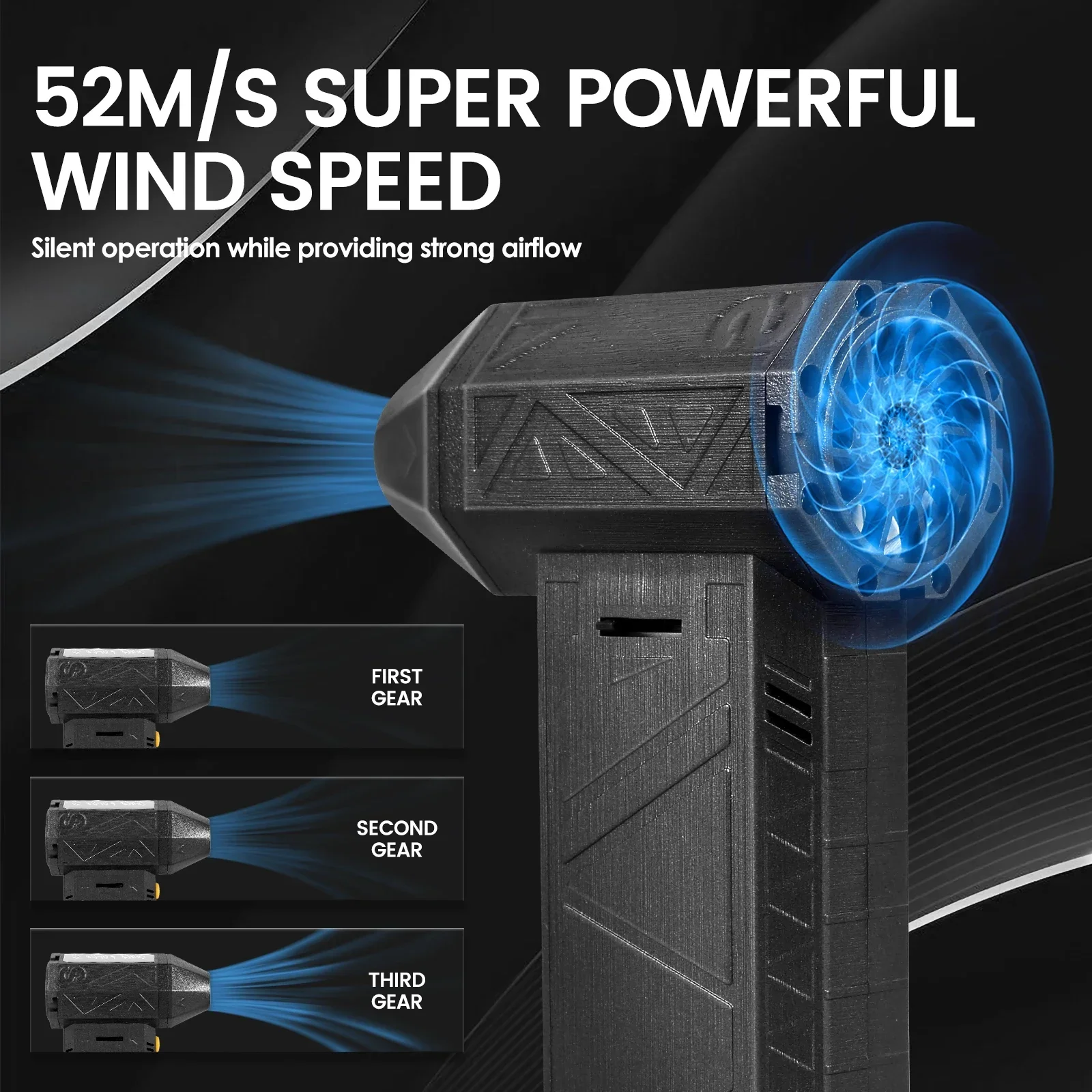 Air Blower Gun Electric Air Duster with 3 Adjustable Speed 130000RPM Jet Dry Blower Mini Jet Blow for Car Computer Keyboard Lens
Air Blower Gun Electric Air Duster with 3 Adjustable Speed 130000RPM Jet Dry Blower Mini Jet Blow for Car Computer Keyboard Lens