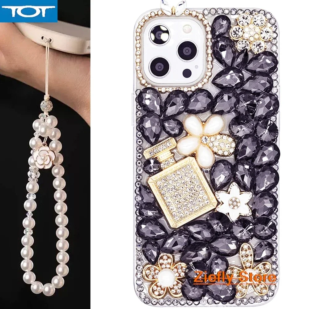 Luxury Floral Glitter Diamond Case For iPhone 16 15 Pro Bling Funda 11 12 13 14 Pro Max 7 8 Plus Soft Silicone Cover Pearl Strap
Luxury Floral Glitter Diamond Case For iPhone 16 15 Pro Bling Funda 11 12 13 14 Pro Max 7 8 Plus Soft Silicone Cover Pearl Strap