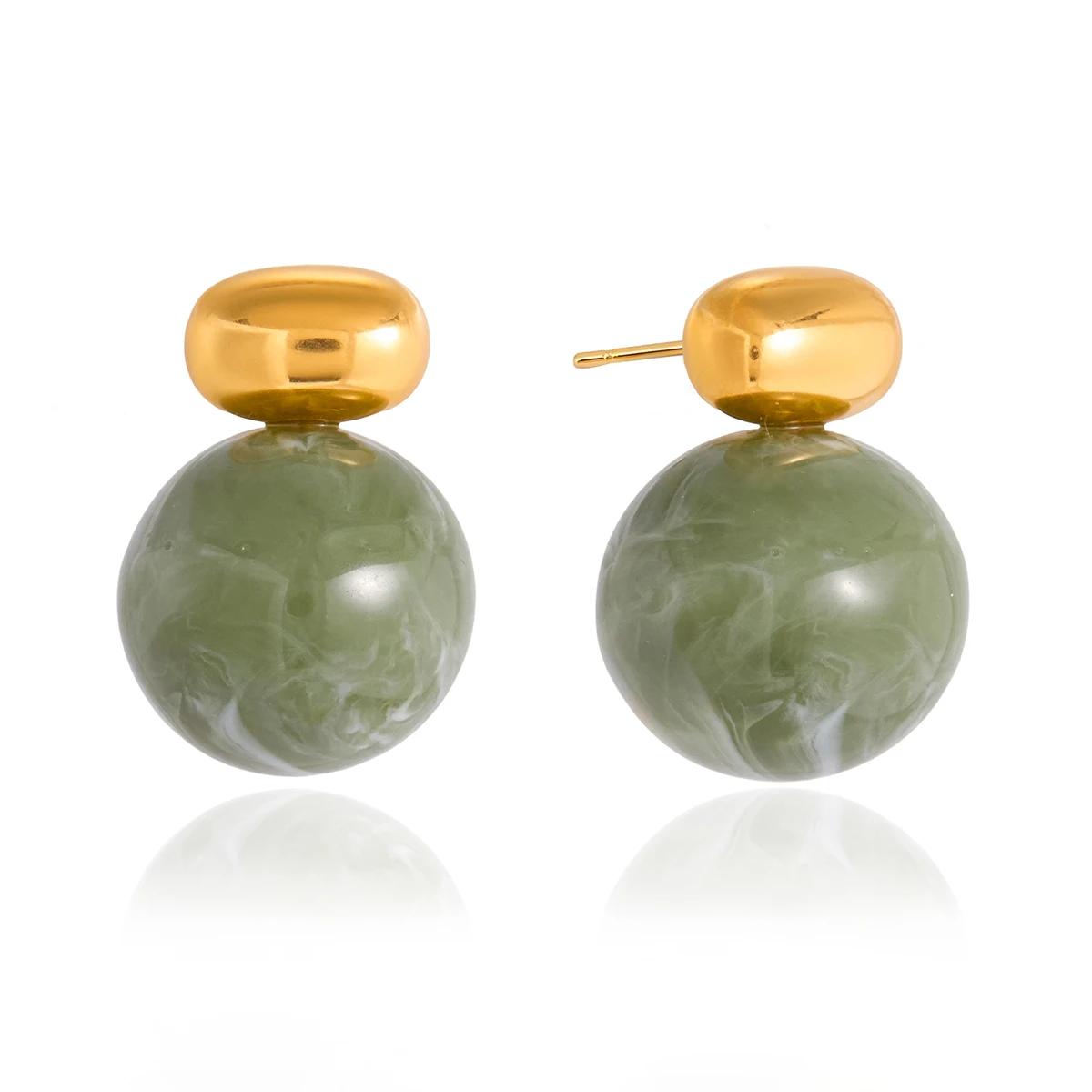 Vintage Green Resin Stud Earrings For Women Minimalist 18K Gold Plated Stainless Steel Earrings Fashion Jewelry Gift
Vintage Green Resin Stud Earrings For Women Minimalist 18K Gold Plated Stainless Steel Earrings Fashion Jewelry Gift