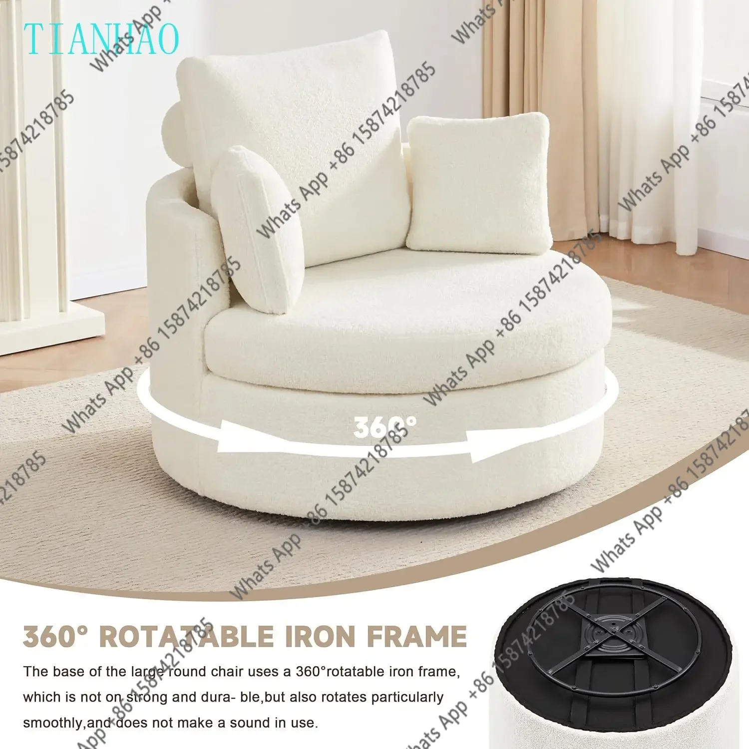 H Z Swivel Chair With Half Moon Storage Ottoman, Round Oversized Barrel With Base Storage For Living Room, 360°Modern X
H Z Swivel Chair With Half Moon Storage Ottoman, Round Oversized Barrel With Base Storage For Living Room, 360°Modern X
