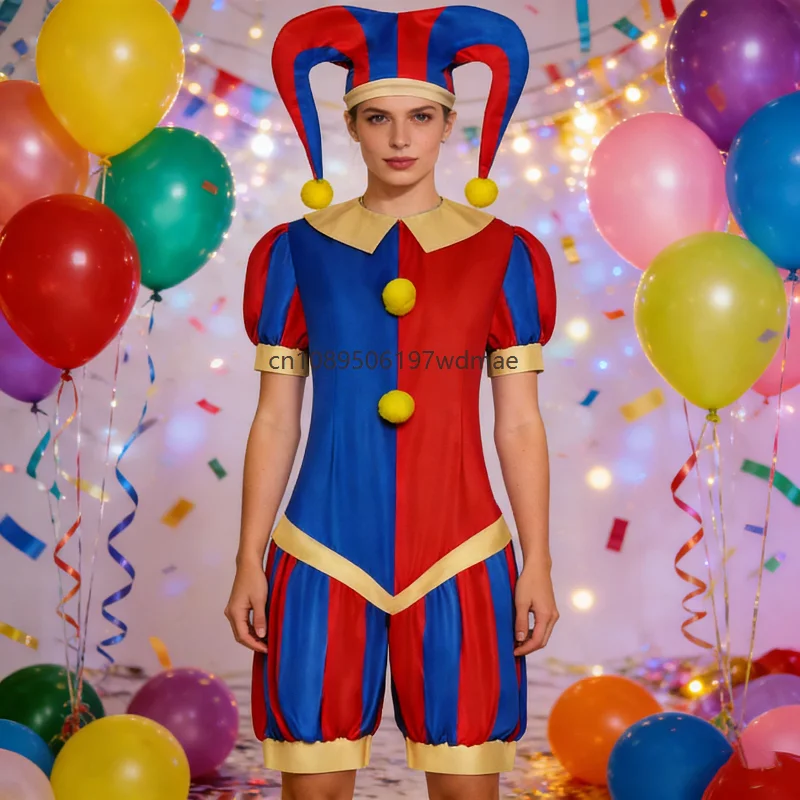 Clown Cosplay Jumpsuit Unisex Costume For Adult enfant Circus Stage Performance Putfits Carnival Holiday Party Set
Clown Cosplay Jumpsuit Unisex Costume For Adult enfant Circus Stage Performance Putfits Carnival Holiday Party Set