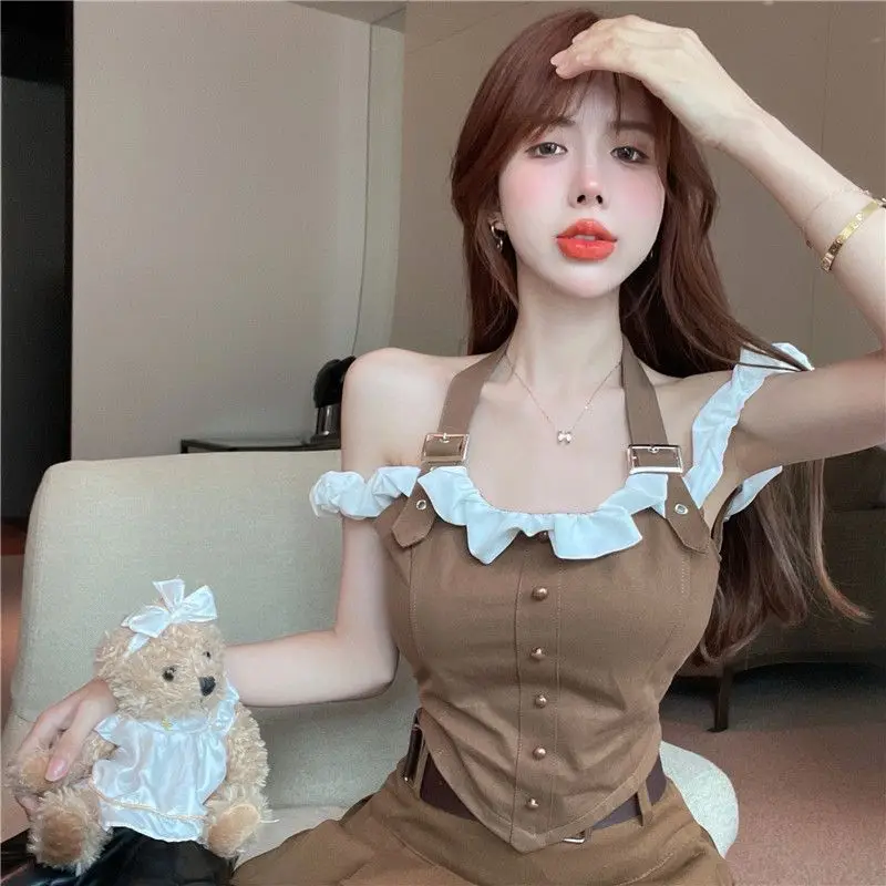 2 Piece Sets Womens Outfits Summer Retro Hot Girl Style High-end Designed Niche One-shoulder Halter Neck Vest and Pleated Skirt
2 Piece Sets Womens Outfits Summer Retro Hot Girl Style High-end Designed Niche One-shoulder Halter Neck Vest and Pleated Skirt