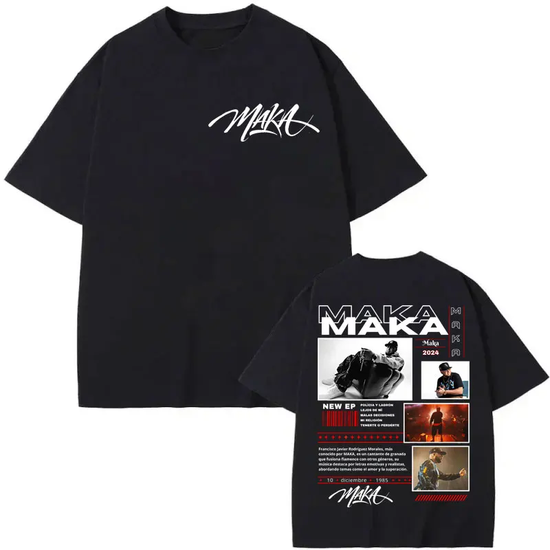 Rapper Maka Double Sided Print T Shirt Men Women Fashion Hip Hop Short Sleeve T-shirt High Quality Pure Cotton Loose T-shirts
Rapper Maka Double Sided Print T Shirt Men Women Fashion Hip Hop Short Sleeve T-shirt High Quality Pure Cotton Loose T-shirts