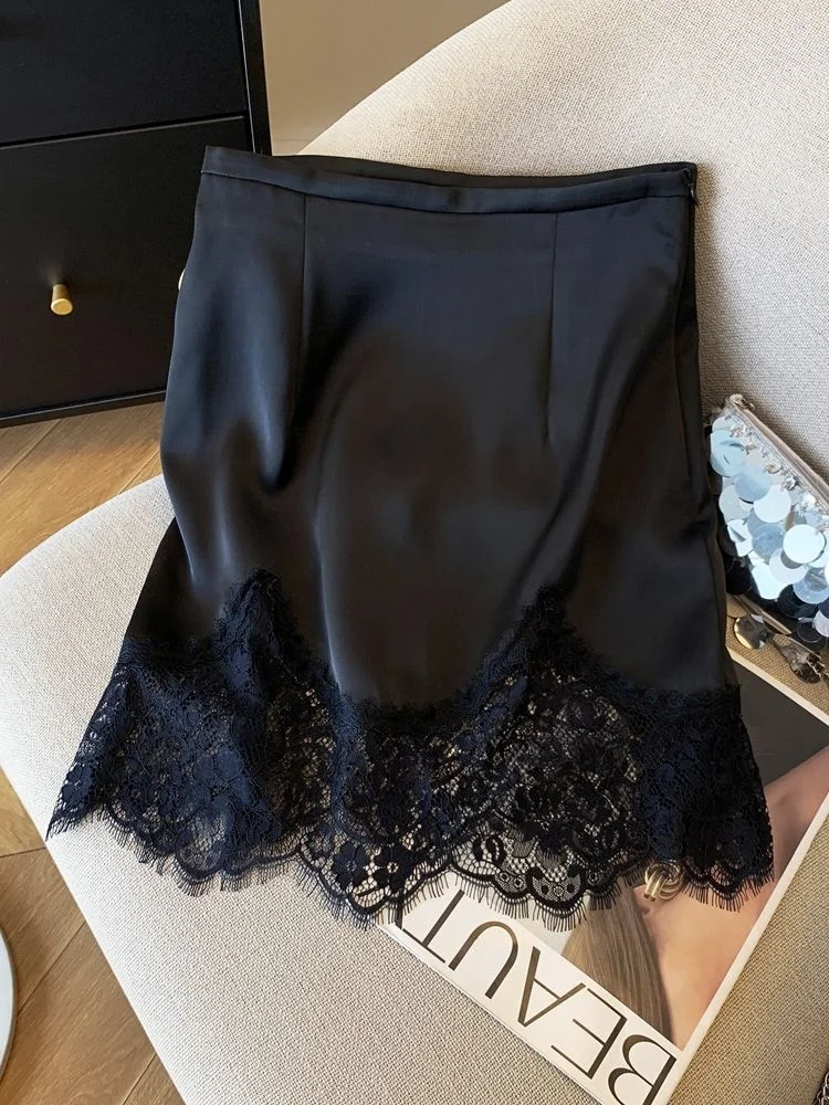 Summer High Waist Lace Patchwork Satin Aline Skirt Women's Commute Sle Ciwalk Slim Fit Skirt Tee-acetate Fiber
Summer High Waist Lace Patchwork Satin Aline Skirt Women's Commute Sle Ciwalk Slim Fit Skirt Tee-acetate Fiber