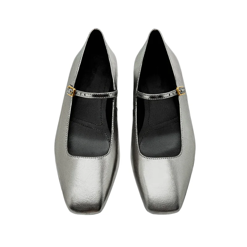 Maxdutti Minimalist Women's Loafers Shoes French Retro Square Toe Silver Genuine Leather Flat Mary Jane Shoes Women
Maxdutti Minimalist Women's Loafers Shoes French Retro Square Toe Silver Genuine Leather Flat Mary Jane Shoes Women