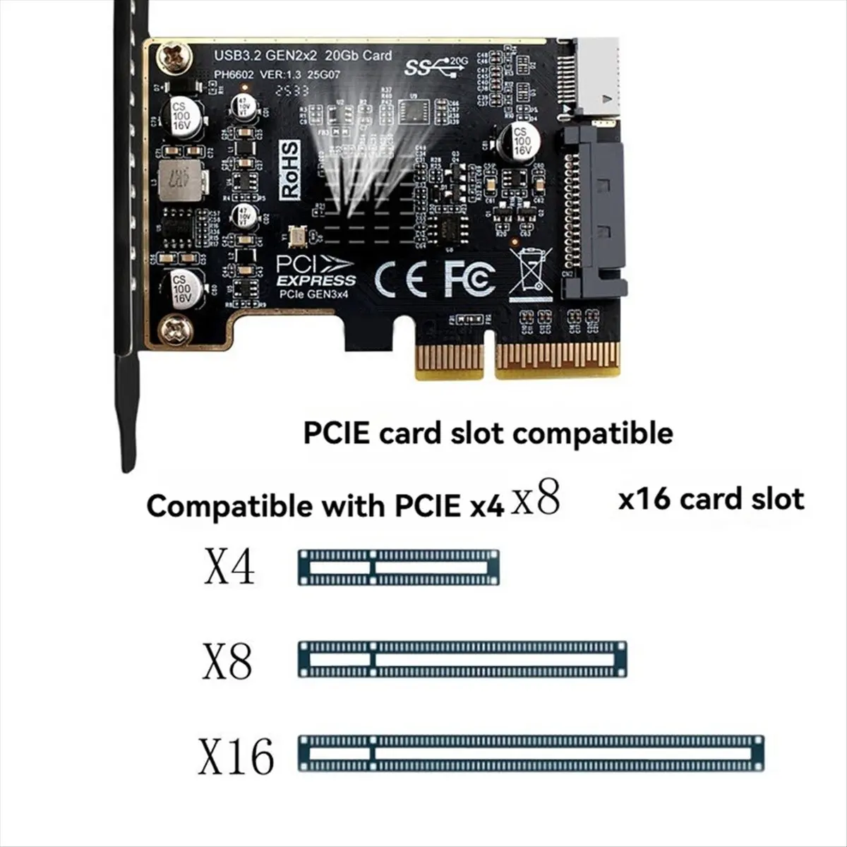 lucky PCI-E to TYPE-E Expansion Card PCIE X4 to TYPE-E USB 3.2 20Gbps Expansion Card for Type C Front Panel Mount Adapter
lucky PCI-E to TYPE-E Expansion Card PCIE X4 to TYPE-E USB 3.2 20Gbps Expansion Card for Type C Front Panel Mount Adapter