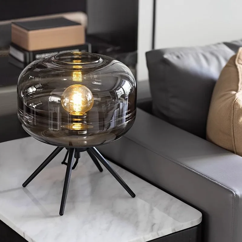 Nordic Bedside Smoke Gray Glass Desk Light Modern Minimalist Luxury Creative Bedroom Table Lights Living Room Decorative Lamp
Nordic Bedside Smoke Gray Glass Desk Light Modern Minimalist Luxury Creative Bedroom Table Lights Living Room Decorative Lamp