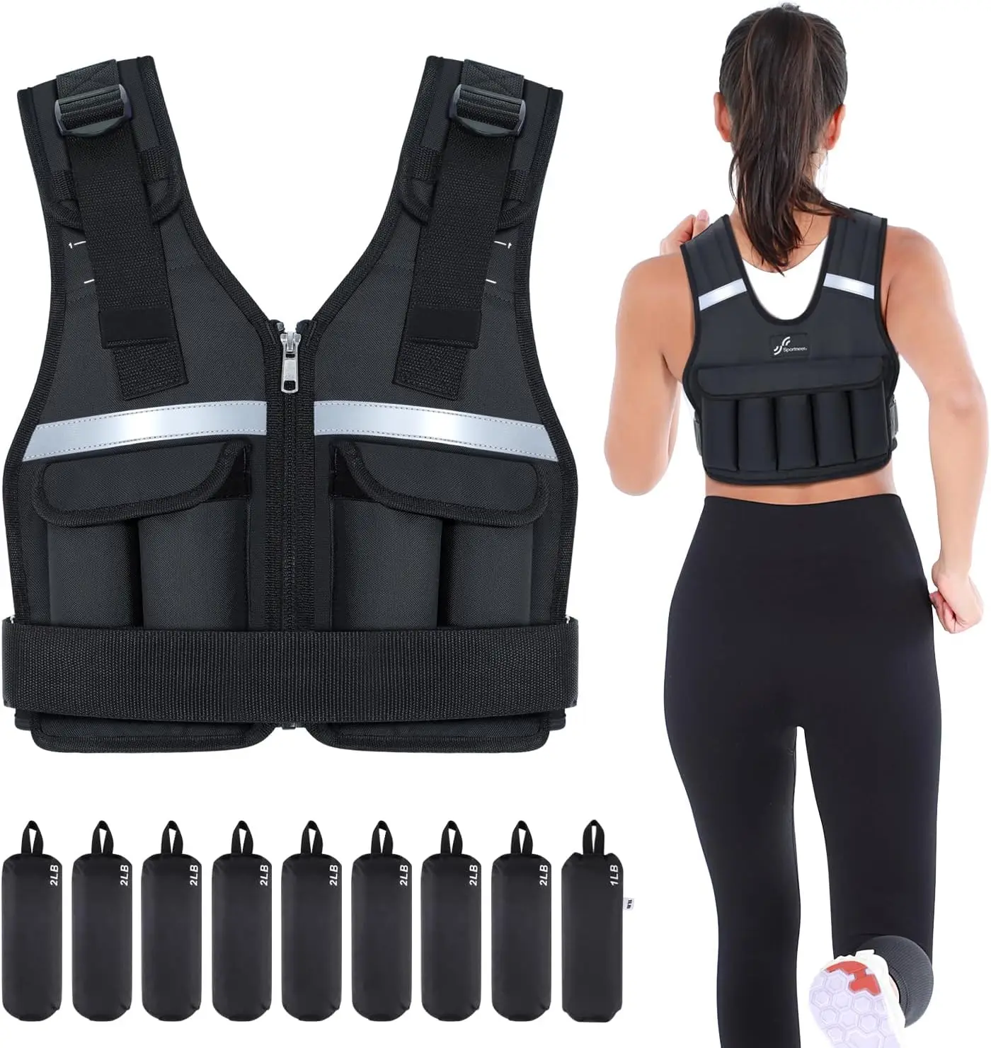Adjustable Washable Weighted Vest for Walking, Running and Strength Training, 2 - 18 lbs/2 - 40 lbs
Adjustable Washable Weighted Vest for Walking, Running and Strength Training, 2 - 18 lbs/2 - 40 lbs