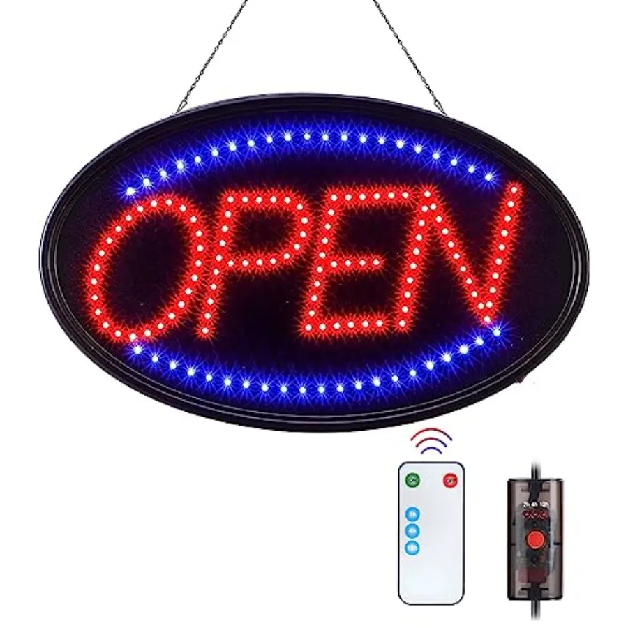 LED Open Sign, Large 23x14 inch Business Open Sign with Remote Electric Display Light, 2 Modes Flashing and Steady Lights for B
LED Open Sign, Large 23x14 inch Business Open Sign with Remote Electric Display Light, 2 Modes Flashing and Steady Lights for B