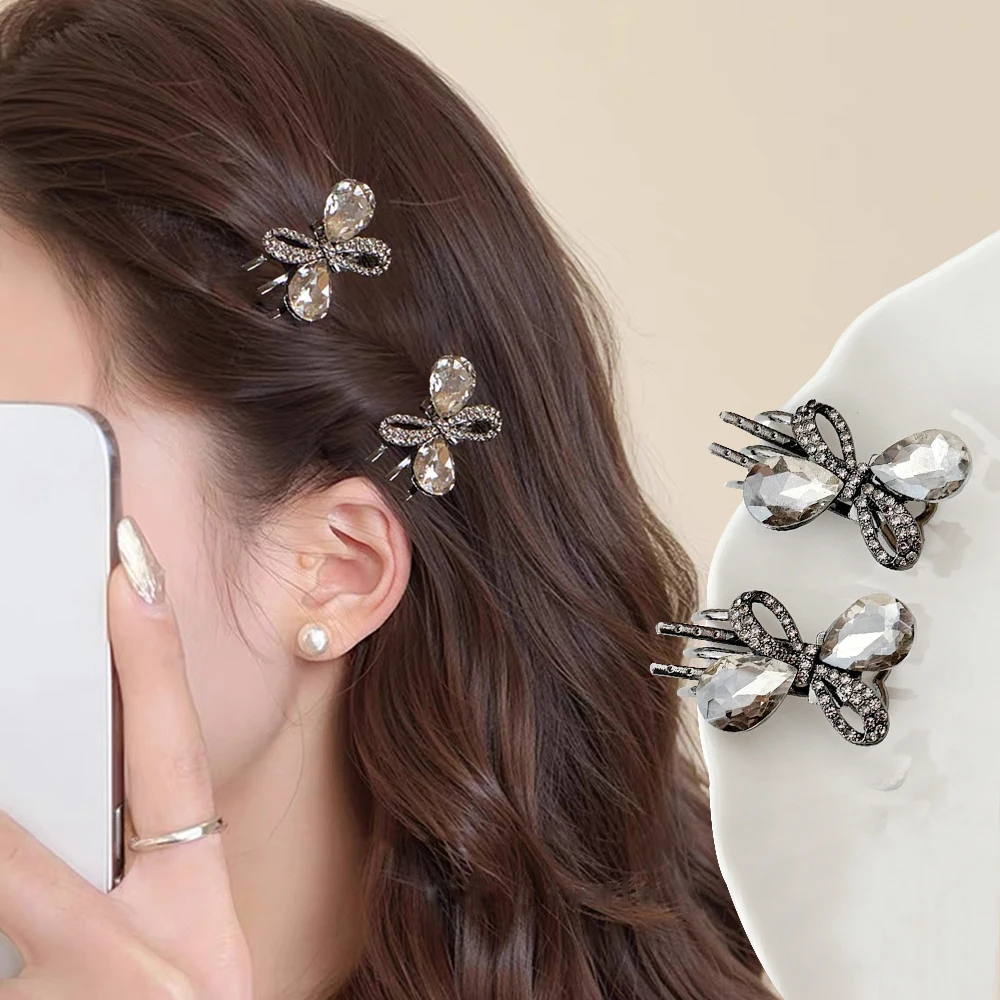 Sweet Full Rhinestone Crystal Hair Clips Retro Metal Hollow Bowknot Jaw Clamp For Thin Hair Side Bangs Women Girl Party Headwear
Sweet Full Rhinestone Crystal Hair Clips Retro Metal Hollow Bowknot Jaw Clamp For Thin Hair Side Bangs Women Girl Party Headwear