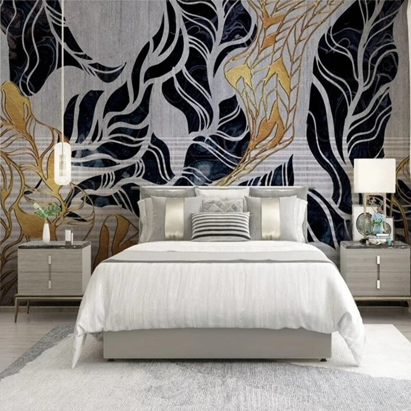 Оригинальная декоративная картина с рисунком черных и золотых листьев для ТВ, спальни, украшения дома, фоновая стена
Оригинальная декоративная картина с рисунком черных и золотых листьев для ТВ, спальни, украшения дома, фоновая стена