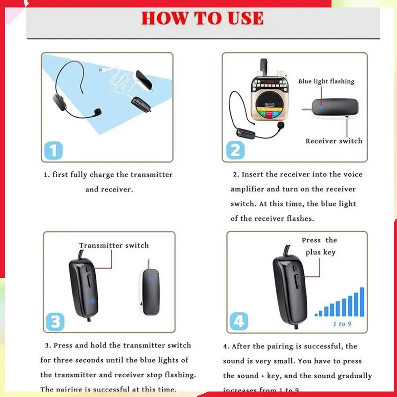 B18B 4X New 2 In 1 Handheld UHF Wireless Microphone Professional Head-Wear Mic Volume Amplifier For Speech Teaching
B18B 4X New 2 In 1 Handheld UHF Wireless Microphone Professional Head-Wear Mic Volume Amplifier For Speech Teaching