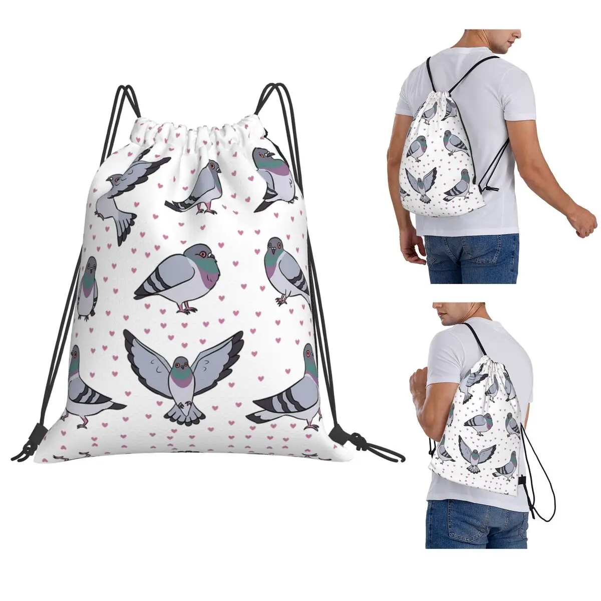 Cute Cartoon Pigeons Pack Backpacks Casual Drawstring Bundle Pocket Sundries Bag Book Bags for Man Woman School
Cute Cartoon Pigeons Pack Backpacks Casual Drawstring Bundle Pocket Sundries Bag Book Bags for Man Woman School