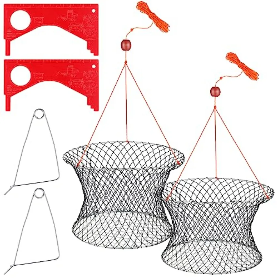 2 Sets Crab Trap Bait Wire Grid Bottom Crab Nets Foldable Fishing Net Hand Casting Cage with Harness and Bait Clip
2 Sets Crab Trap Bait Wire Grid Bottom Crab Nets Foldable Fishing Net Hand Casting Cage with Harness and Bait Clip