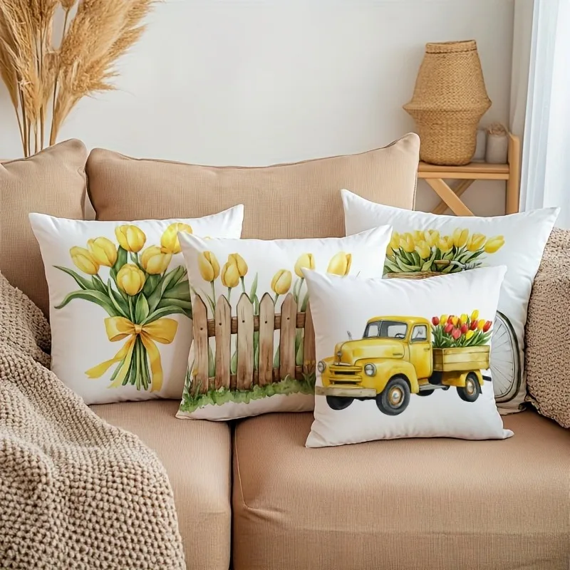 Yellow Tulip Pattern Home Decor Pillowcase Bedroom Living Room Sofa Decoration Polyester Cushion Cover with Zipper
Yellow Tulip Pattern Home Decor Pillowcase Bedroom Living Room Sofa Decoration Polyester Cushion Cover with Zipper