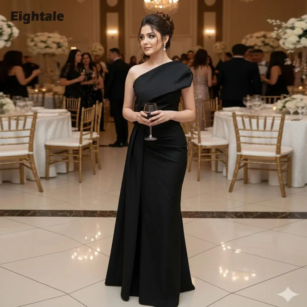 Eightale Arabic Evening Dresses One Shoulder Satin Floor Length Pleats Mermaid Customized Prom Party Gowns for Wedding
Eightale Arabic Evening Dresses One Shoulder Satin Floor Length Pleats Mermaid Customized Prom Party Gowns for Wedding