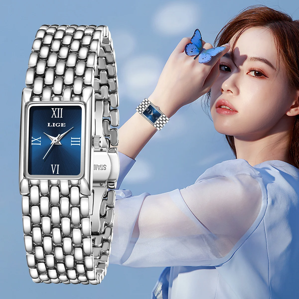 LIGE 2026 Fashion Women Watches Luxury Gifts Square Dial Woman Watch Waterproof Casual Stainless Steel Quartz Wrist Watch Reloj
LIGE 2026 Fashion Women Watches Luxury Gifts Square Dial Woman Watch Waterproof Casual Stainless Steel Quartz Wrist Watch Reloj