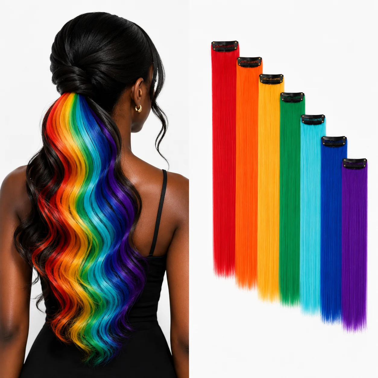 22 Inch Shiny Synthetic Straight Clip On Hair Extensions, Multi Color Hair Pieces, Fashion Hair Accessories for Women Girls Cosp
22 Inch Shiny Synthetic Straight Clip On Hair Extensions, Multi Color Hair Pieces, Fashion Hair Accessories for Women Girls Cosp