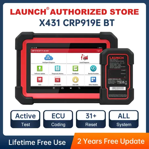 X431 CRP919E LAUNCH BT Car Diagnostic Tool DBScar VII VCI Auto OBD OBD2 Scanner Active Test ECU Coding CANFD DOIP 31+ Reset