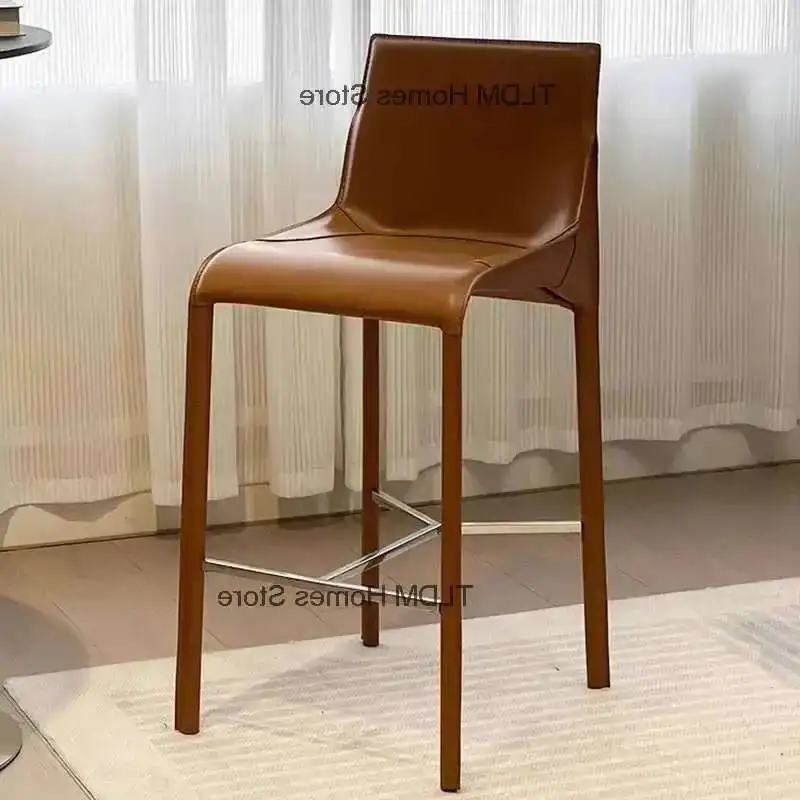 Leather Bar Chairs for Kitchen Home Backrest Bar Stools Minimalist High-end Sense Nordic Designer High Stool for Small Apartment
Leather Bar Chairs for Kitchen Home Backrest Bar Stools Minimalist High-end Sense Nordic Designer High Stool for Small Apartment