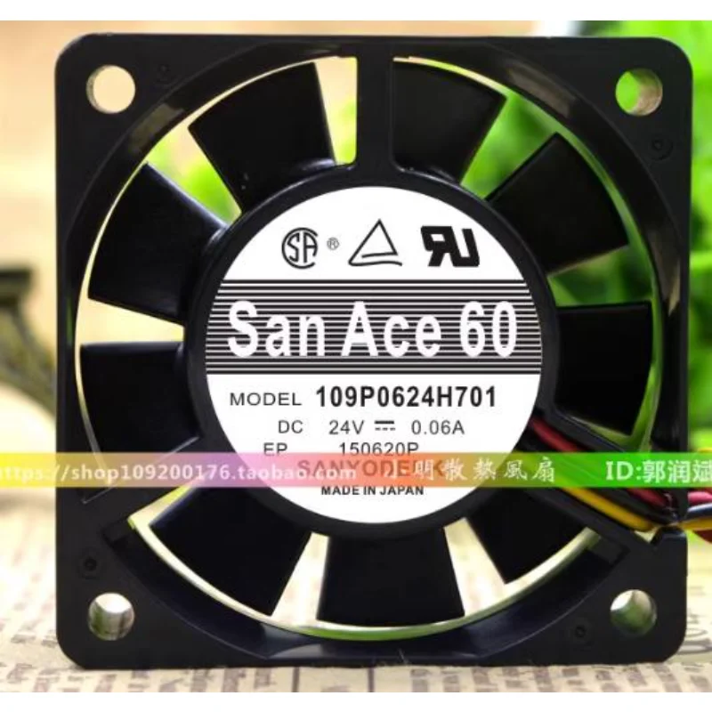 New CPU Fan for SANYO 109P0624H701 24V 0.06A 3-wire Equipment Cooling Fan 60x60x15mm
New CPU Fan for SANYO 109P0624H701 24V 0.06A 3-wire Equipment Cooling Fan 60x60x15mm