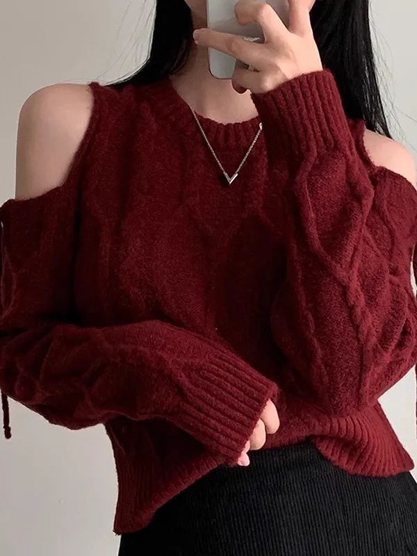 Вязаный свитер в стиле ретро, женский осенне-зимний ленивый свитер, маленький ажурный галстук, свободный длинный топ све
Вязаный свитер в стиле ретро, женский осенне-зимний ленивый свитер, маленький ажурный галстук, свободный длинный топ све