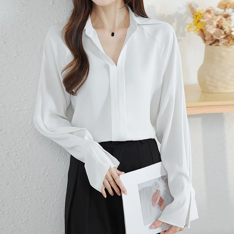 New Long Sleeve Turn Down Collar Women Blouse Office Lady Chiffon Blouse Shirt Women Tops Blusas Mujer De Moda 2024 Blusa H412
New Long Sleeve Turn Down Collar Women Blouse Office Lady Chiffon Blouse Shirt Women Tops Blusas Mujer De Moda 2024 Blusa H412