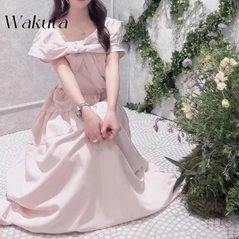 WAKUTA Japan Sweet Tunic Gown Bow Kink Skew Collar Robe High Waist Waist A-line Dress Short Sleeve Ropa Mujer Vestido Streetwear
WAKUTA Japan Sweet Tunic Gown Bow Kink Skew Collar Robe High Waist Waist A-line Dress Short Sleeve Ropa Mujer Vestido Streetwear