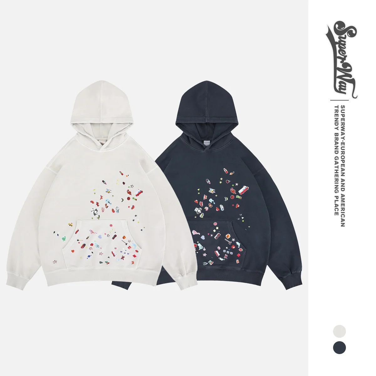 Lanhai Men's Hoodie Fun Cartoon Stier Childhood Blue Pattern Dyeing Hooded Sweatirt Casual Cotton Youth Spring 2025
Lanhai Men's Hoodie Fun Cartoon Stier Childhood Blue Pattern Dyeing Hooded Sweatirt Casual Cotton Youth Spring 2025