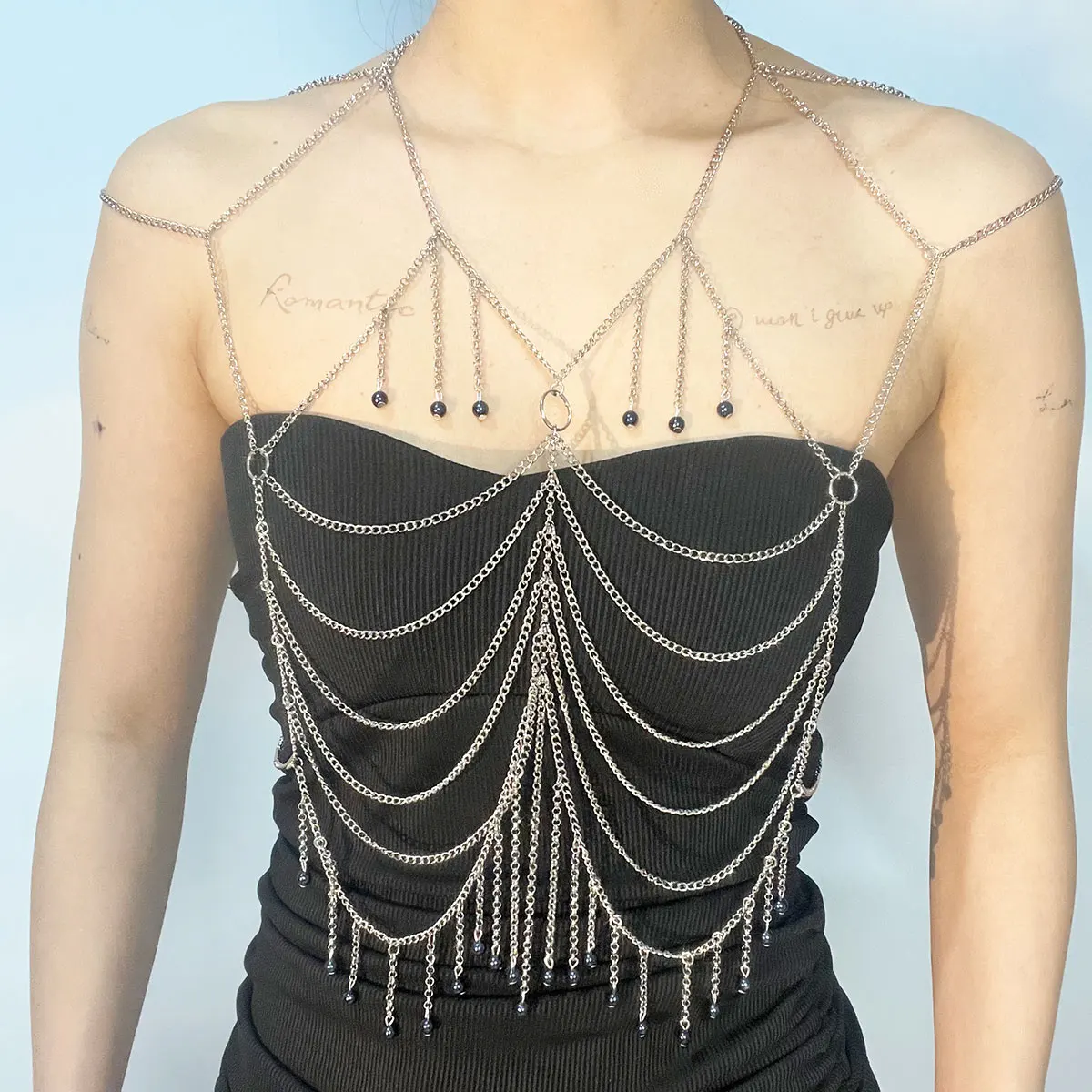 Birthday Gift Gothicism Lady's Chest Chain Metal Personality Body Jewelry Stage Show Party Dress Accessories
Birthday Gift Gothicism Lady's Chest Chain Metal Personality Body Jewelry Stage Show Party Dress Accessories