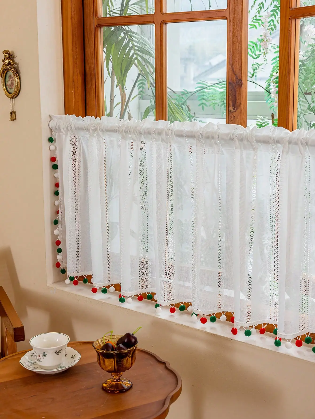 1pc Japanese-style Bean Sprout Flower Short Curtain With Small Colorful Balls for Kitchen,Dining Room,Bedroom
1pc Japanese-style Bean Sprout Flower Short Curtain With Small Colorful Balls for Kitchen,Dining Room,Bedroom