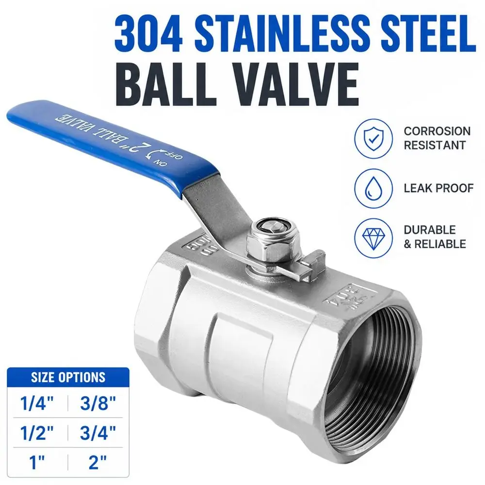 Female Threaded Ball Valve Switch 1/4" 3/8" 1/2" 3/4" 1" 2" One-piece Plumbing Ball Valve SS304 Material Threaded Ball Valve
Female Threaded Ball Valve Switch 1/4" 3/8" 1/2" 3/4" 1" 2" One-piece Plumbing Ball Valve SS304 Material Threaded Ball Valve