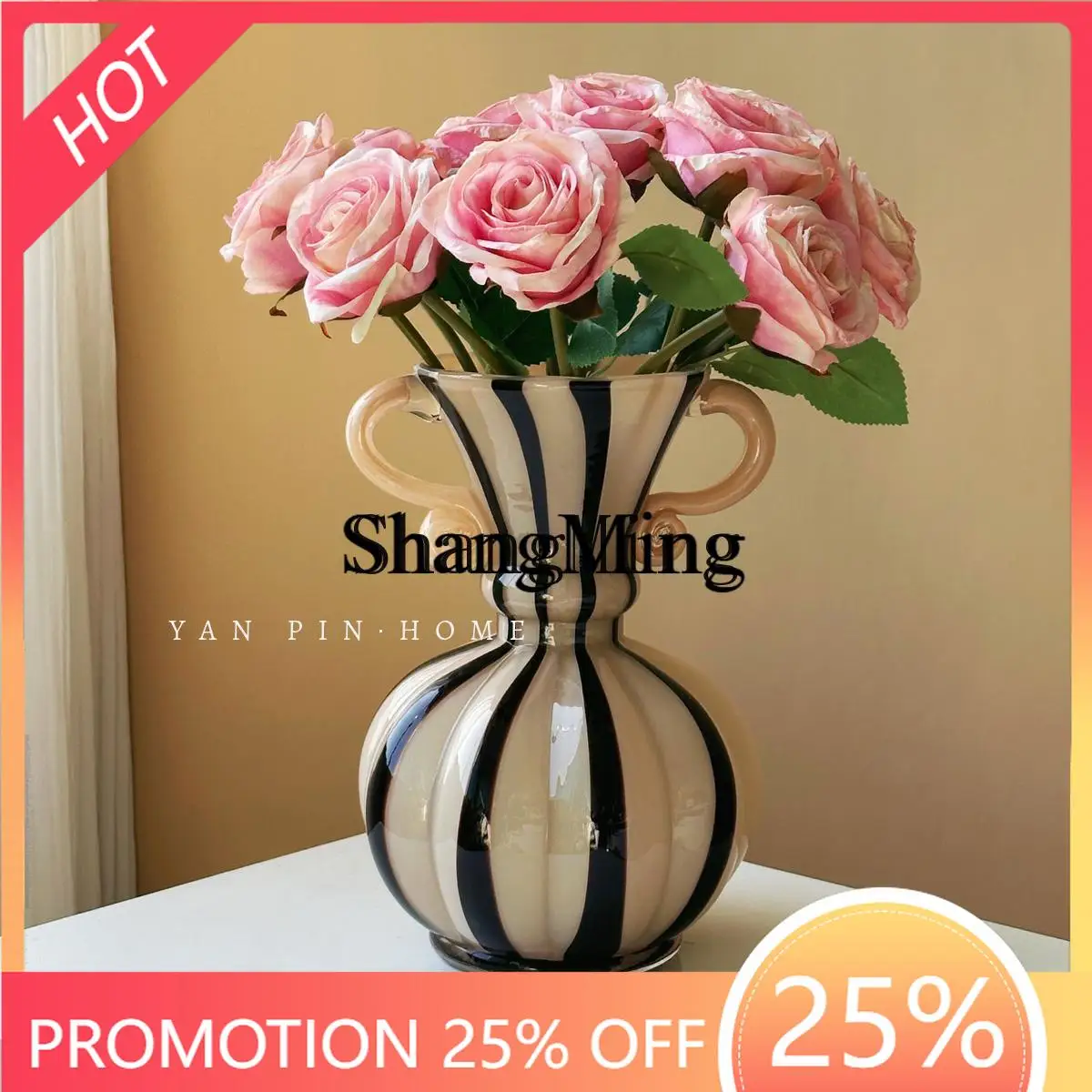 FGCream Wind Soft Decoration Black Striped Retro Medieval Handmade Binaural Glass Flower
FGCream Wind Soft Decoration Black Striped Retro Medieval Handmade Binaural Glass Flower