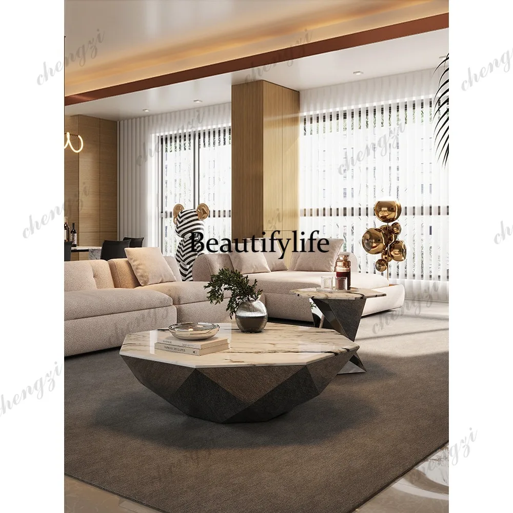 Luxury stone coffee table special-shaped high-end designer light luxury fish belly white natural marble coffee table
Luxury stone coffee table special-shaped high-end designer light luxury fish belly white natural marble coffee table