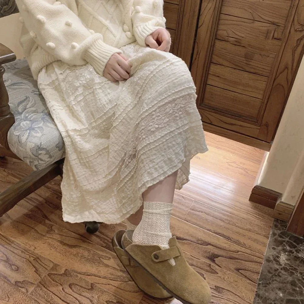 Fashionable Skirt Lace Skirt Petite Skirt Regular Length Slightly Elastic Solid Pattern Elegant Daily Wear Skirt
Fashionable Skirt Lace Skirt Petite Skirt Regular Length Slightly Elastic Solid Pattern Elegant Daily Wear Skirt