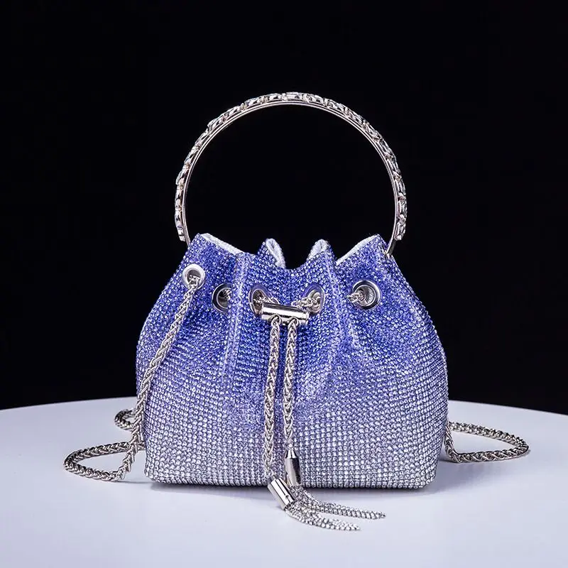 Diamonds Tassel Clutch Bag Trend Women Luxury Fashion Travel Shoulder Handbags Purses Shiny Crystal Bucket Purse Bridal Wedding
Diamonds Tassel Clutch Bag Trend Women Luxury Fashion Travel Shoulder Handbags Purses Shiny Crystal Bucket Purse Bridal Wedding