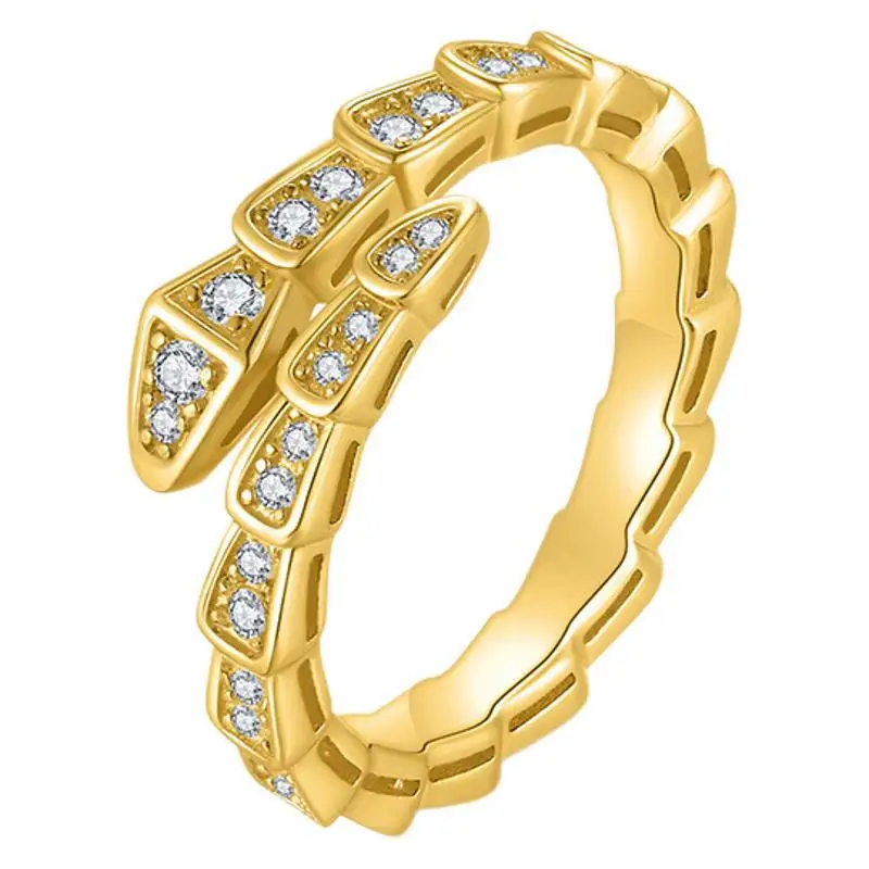 925 Sterling Silver Snake Full Moissanite Ring 18K Gold Plated With Certificate Luxury Women Wedding Party Jewelry Gift
925 Sterling Silver Snake Full Moissanite Ring 18K Gold Plated With Certificate Luxury Women Wedding Party Jewelry Gift
