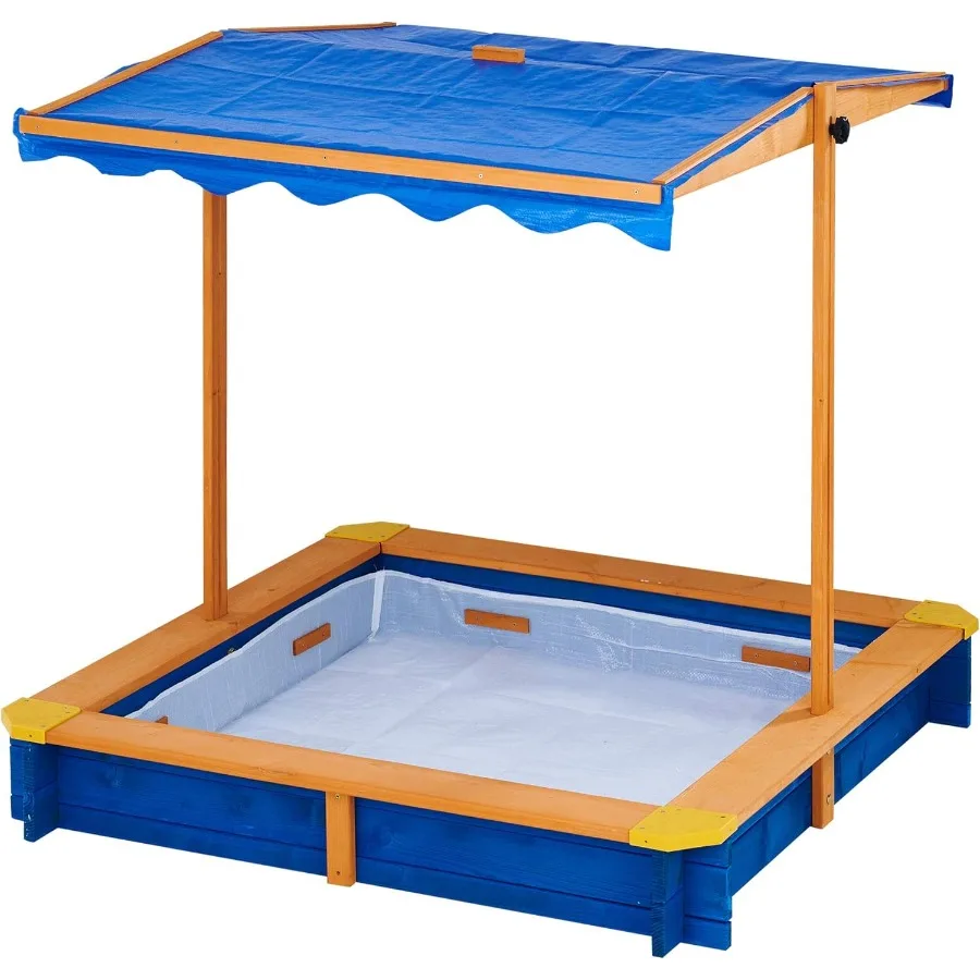 Outdoor 46 in. x 46 in. Spruce Sand Box with Adjustable Canopy and 300 lb. Sand Capacity Blue and Wood
Outdoor 46 in. x 46 in. Spruce Sand Box with Adjustable Canopy and 300 lb. Sand Capacity Blue and Wood