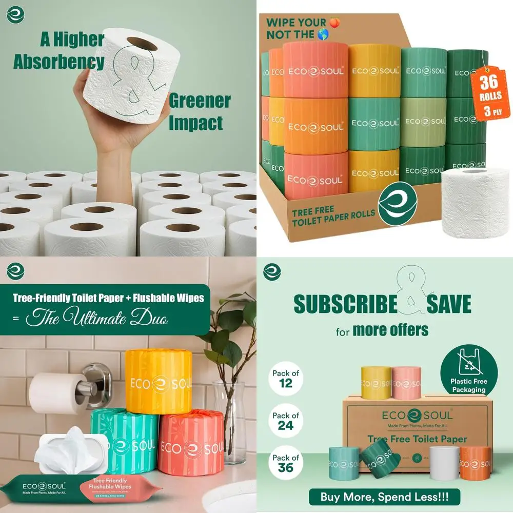 36-Roll Bamboo Toilet Paper, 3-Ply, 300 Sheets, FSC, Hypoallergenic, Septic-Safe, Eco-Friendly
36-Roll Bamboo Toilet Paper, 3-Ply, 300 Sheets, FSC, Hypoallergenic, Septic-Safe, Eco-Friendly