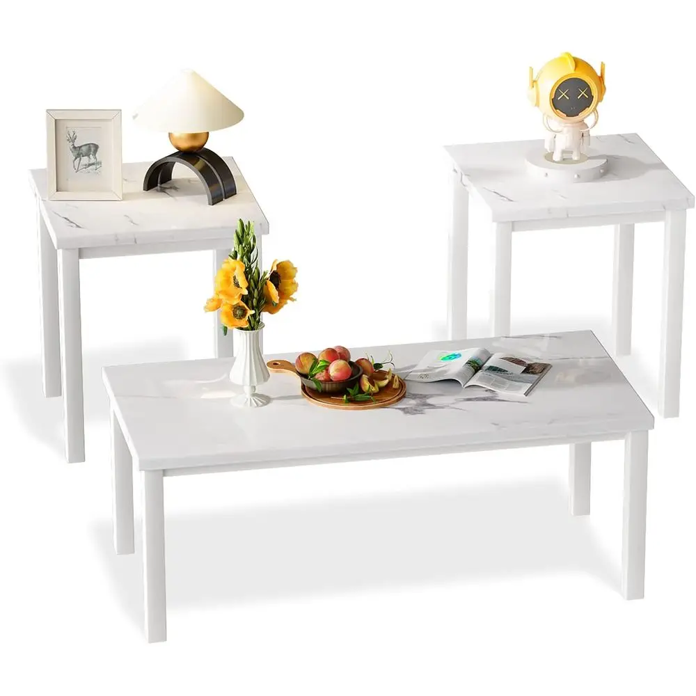 3 Piece Coee Table Set, aux Marble Tabletop Style with Black Metal e Soa Side Tables Perect or Living Room Accent urniture,Inclu
3 Piece Coee Table Set, aux Marble Tabletop Style with Black Metal e Soa Side Tables Perect or Living Room Accent urniture,Inclu