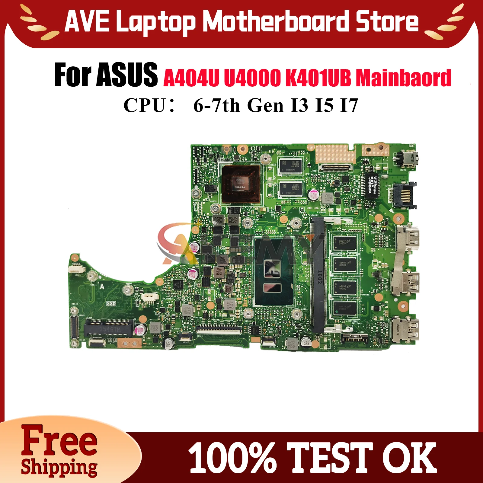 K401UB Материнская плата для ноутбука ASUS VivoBook K401UB K401U K401UQ U4000 A404U K401UQK Материнская плата с процессором I3 I5 I7 в порядке быстрая доставка
K401UB Материнская плата для ноутбука ASUS VivoBook K401UB K401U K401UQ U4000 A404U K401UQK Материнская плата с процессором I3 I5 I7 в порядке быстрая доставка