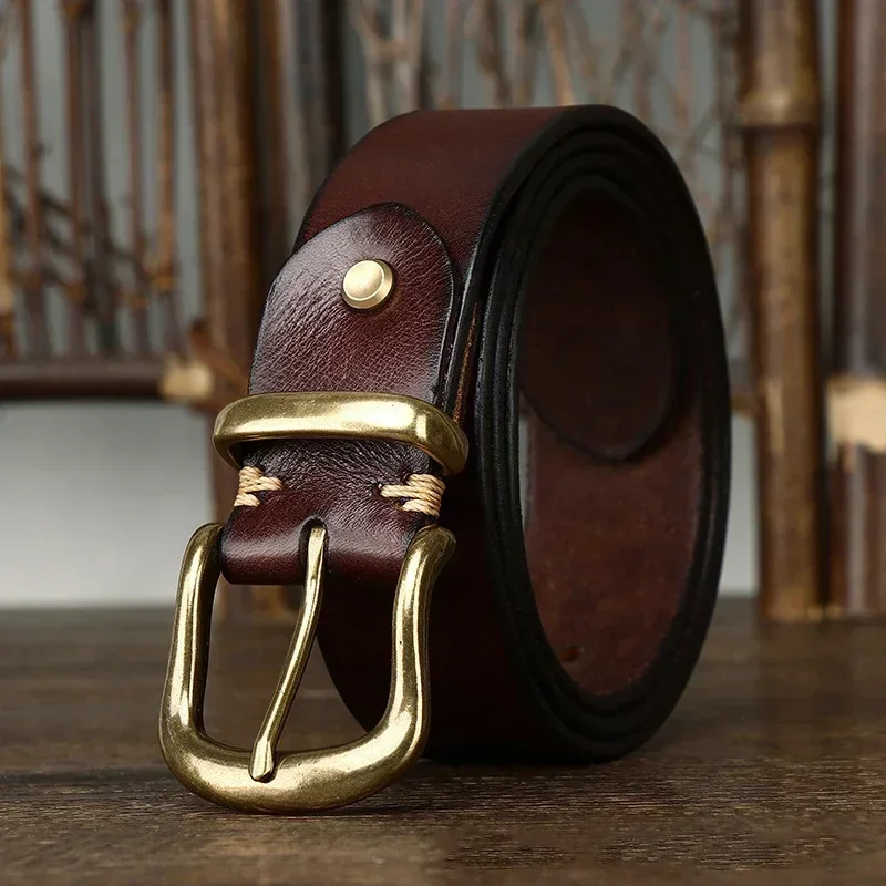 3.8CM Pure Cowhide Genuine Leather for Men High Quality Jeans Brass Buckle Belts Cowboy Waistband Male Fashion Designer Luxury
3.8CM Pure Cowhide Genuine Leather for Men High Quality Jeans Brass Buckle Belts Cowboy Waistband Male Fashion Designer Luxury