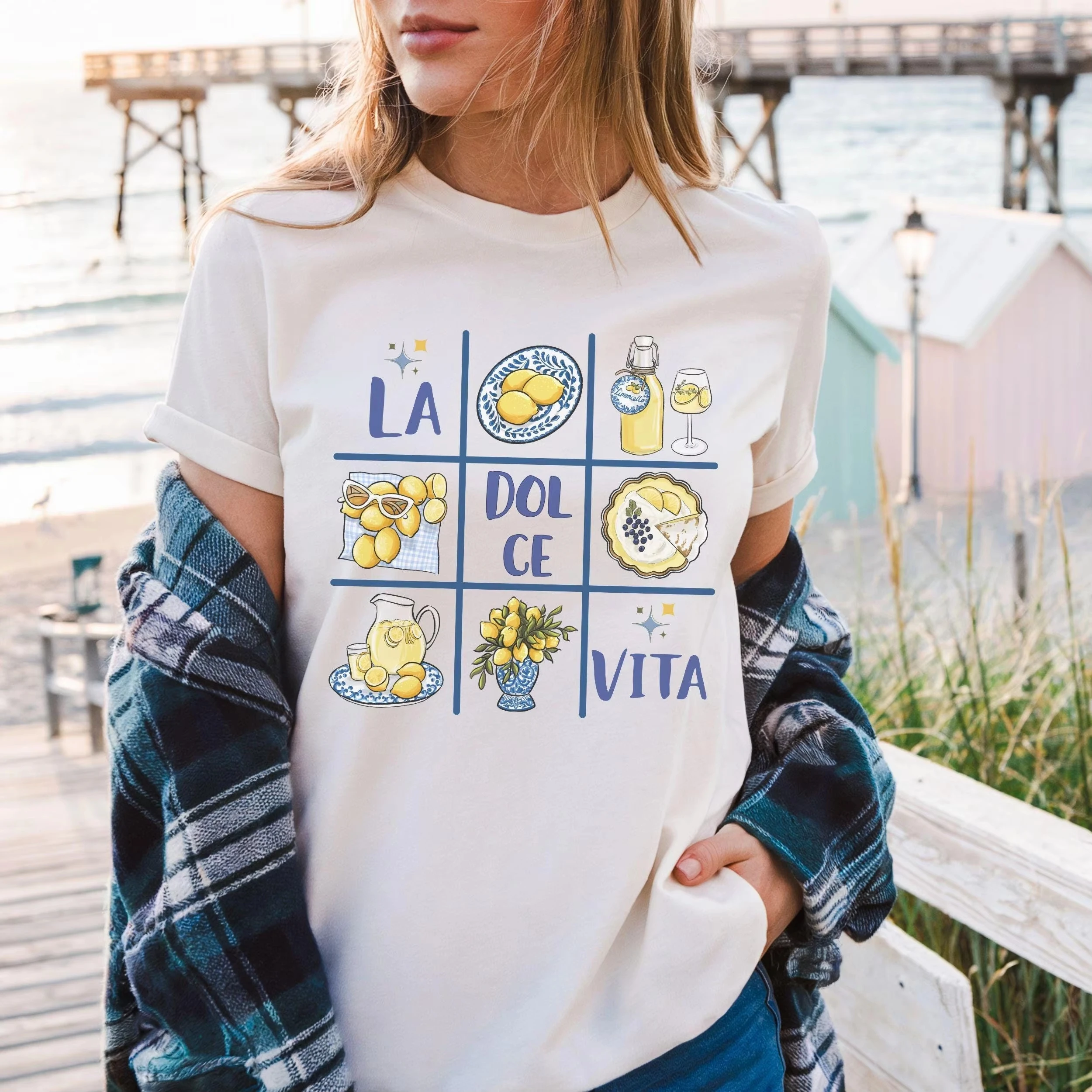Summer Women's La Dolce Vita Lemon Letters Graphic Tees Women T-Shirt Casual Round Neck Top Spring and Summer
Summer Women's La Dolce Vita Lemon Letters Graphic Tees Women T-Shirt Casual Round Neck Top Spring and Summer