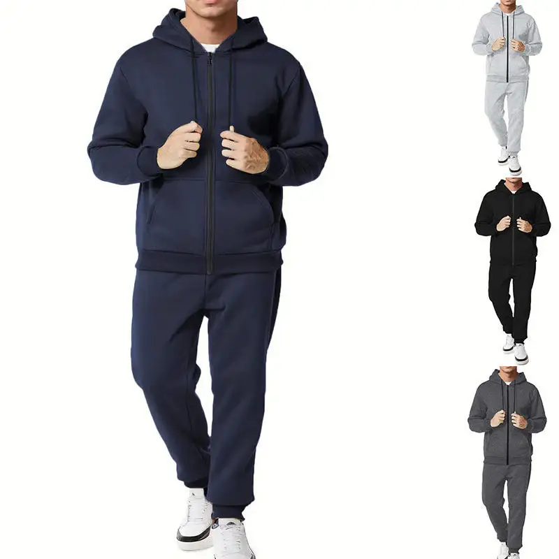 Men's Casual Hooded Zipper Cardigan Long Sleeve Two-Piece Set Pure Color Winter Outerwear Pants Outfit Comfortable Streetwear
Men's Casual Hooded Zipper Cardigan Long Sleeve Two-Piece Set Pure Color Winter Outerwear Pants Outfit Comfortable Streetwear