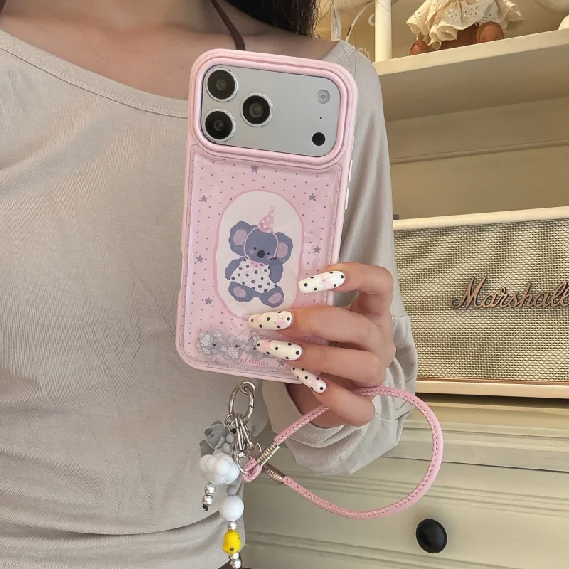 Fashion Quicksand Glitter Star Koala Phone Case For iPhone 17 Pro 15 16 Pro Max Cover with Hand Rope Cute Cartoon Protective Cas
Fashion Quicksand Glitter Star Koala Phone Case For iPhone 17 Pro 15 16 Pro Max Cover with Hand Rope Cute Cartoon Protective Cas