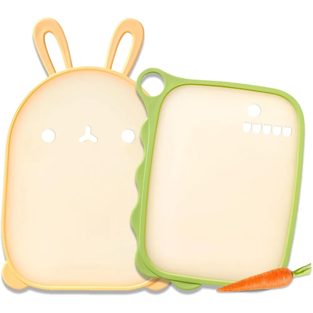 Cute Cutting Boards for Kitchen,2-Piece Rabbit and Dinosaur Shapes Chopping Board Set with Hook Hole,BPA Free Plastic Cutting Bo
Cute Cutting Boards for Kitchen,2-Piece Rabbit and Dinosaur Shapes Chopping Board Set with Hook Hole,BPA Free Plastic Cutting Bo